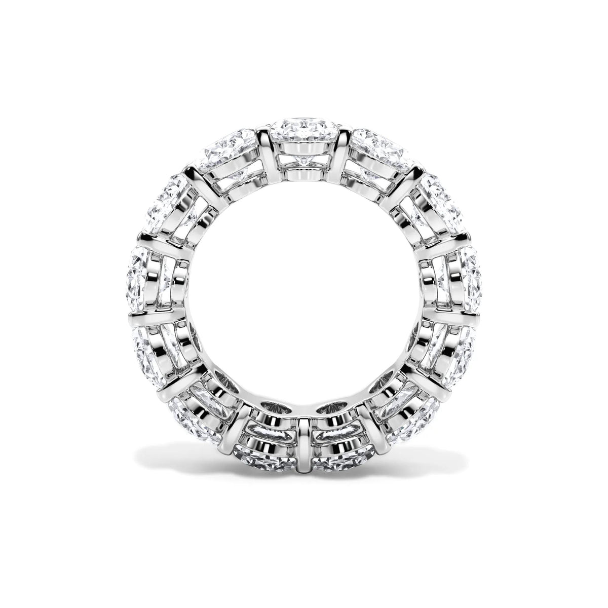 13 CT. Tw. Lab Grown Diamond Oval Eternity Band Ring 18K White Gold Size 5.5 3mm