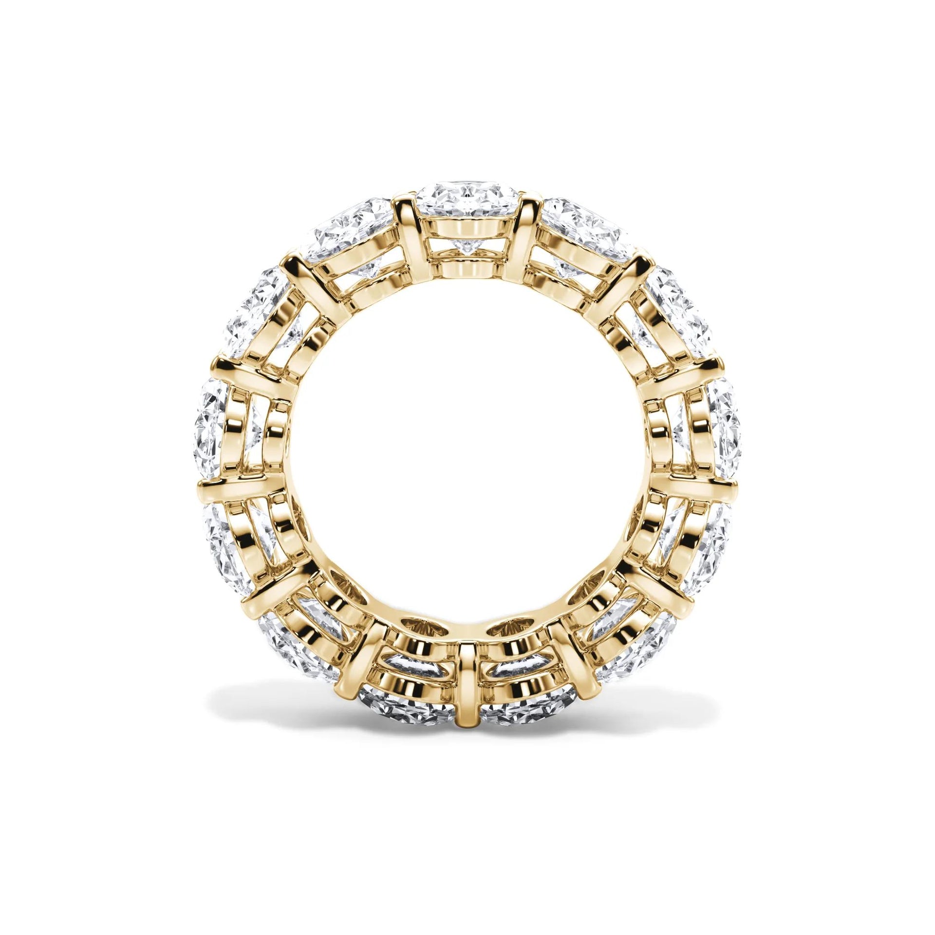 13 CT. Tw. Lab Grown Diamond Oval Eternity Band Ring 18K Yellow Gold Size 8 3mm