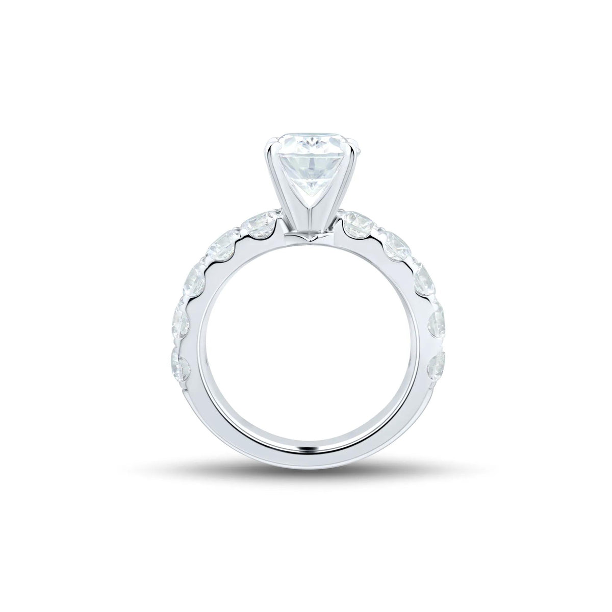 4 1/2 CT. Tw. Lab Grown Diamond Oval-Shaped Engagement Ring 14K White Gold Round Brilliant Cut Size 9 2mm