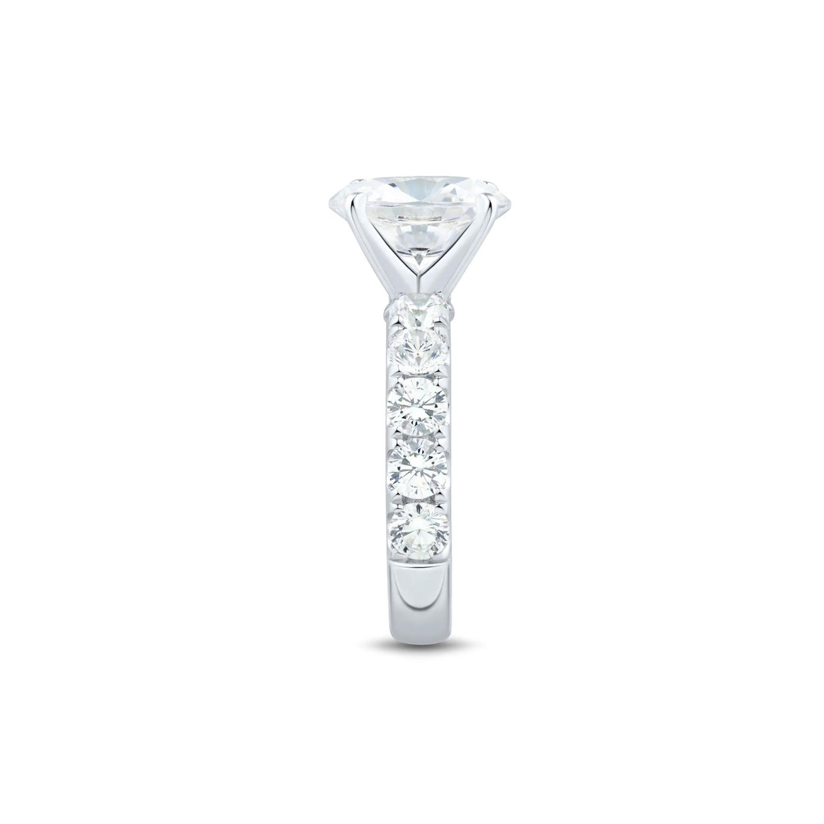 4 1/2 CT. Tw. Lab Grown Diamond Oval-Shaped Engagement Ring 14K White Gold Round Brilliant Cut Size 9 2mm
