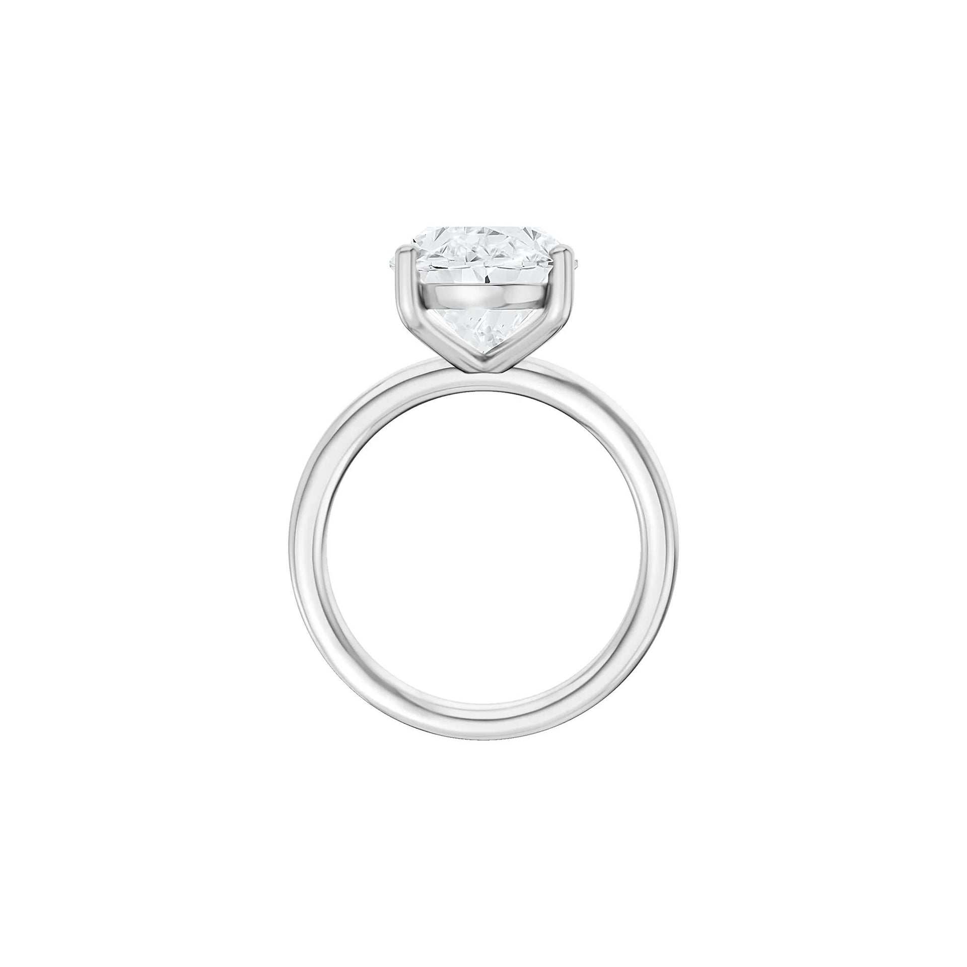 Lab Grown Diamond Oval Solitaire Ring 14K White Gold (5 CT.) Size 7 2mm