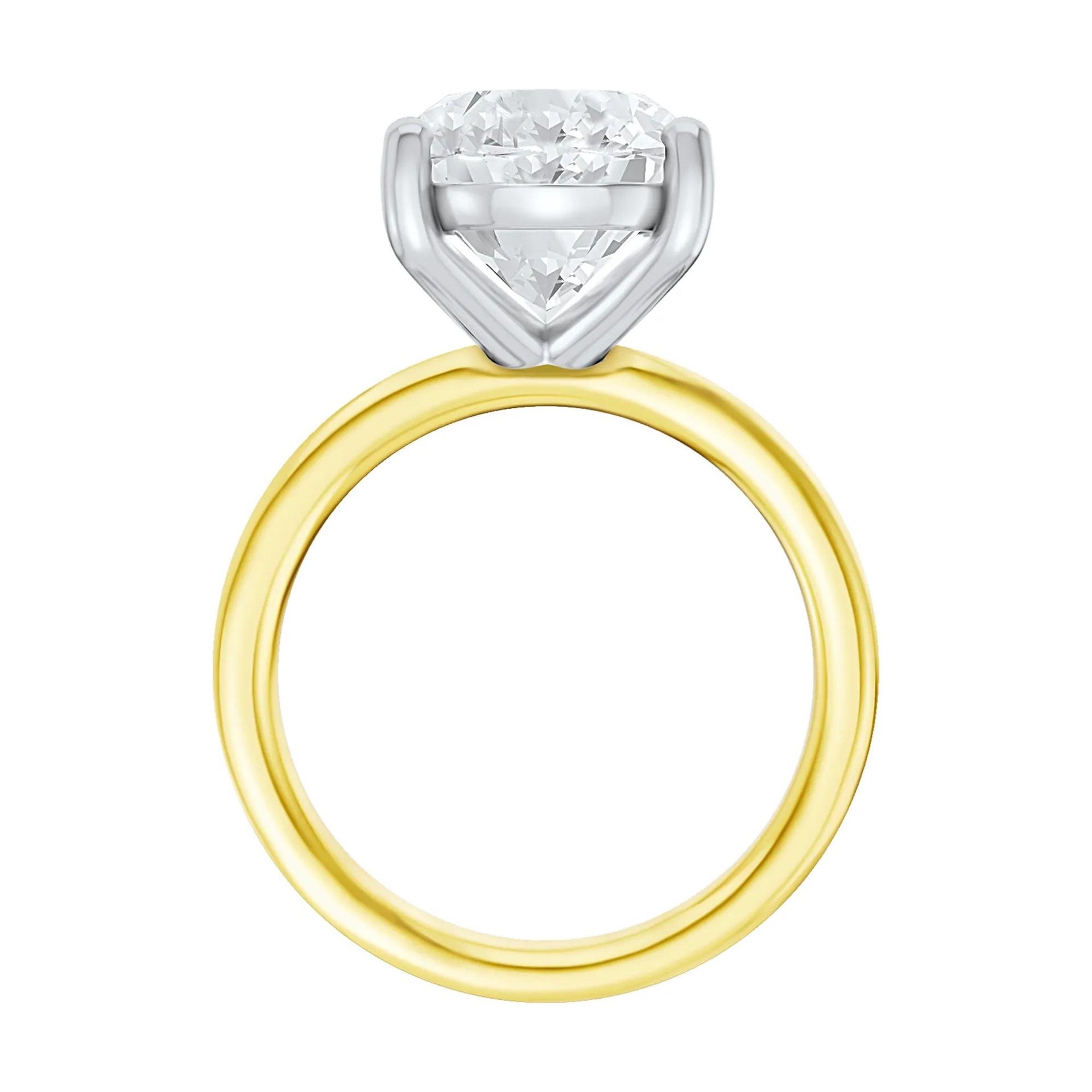 6 CT. Tw. Lab Grown Diamond Oval Solitaire Engagement Ring 14K Yellow & White Gold Size 9 2mm