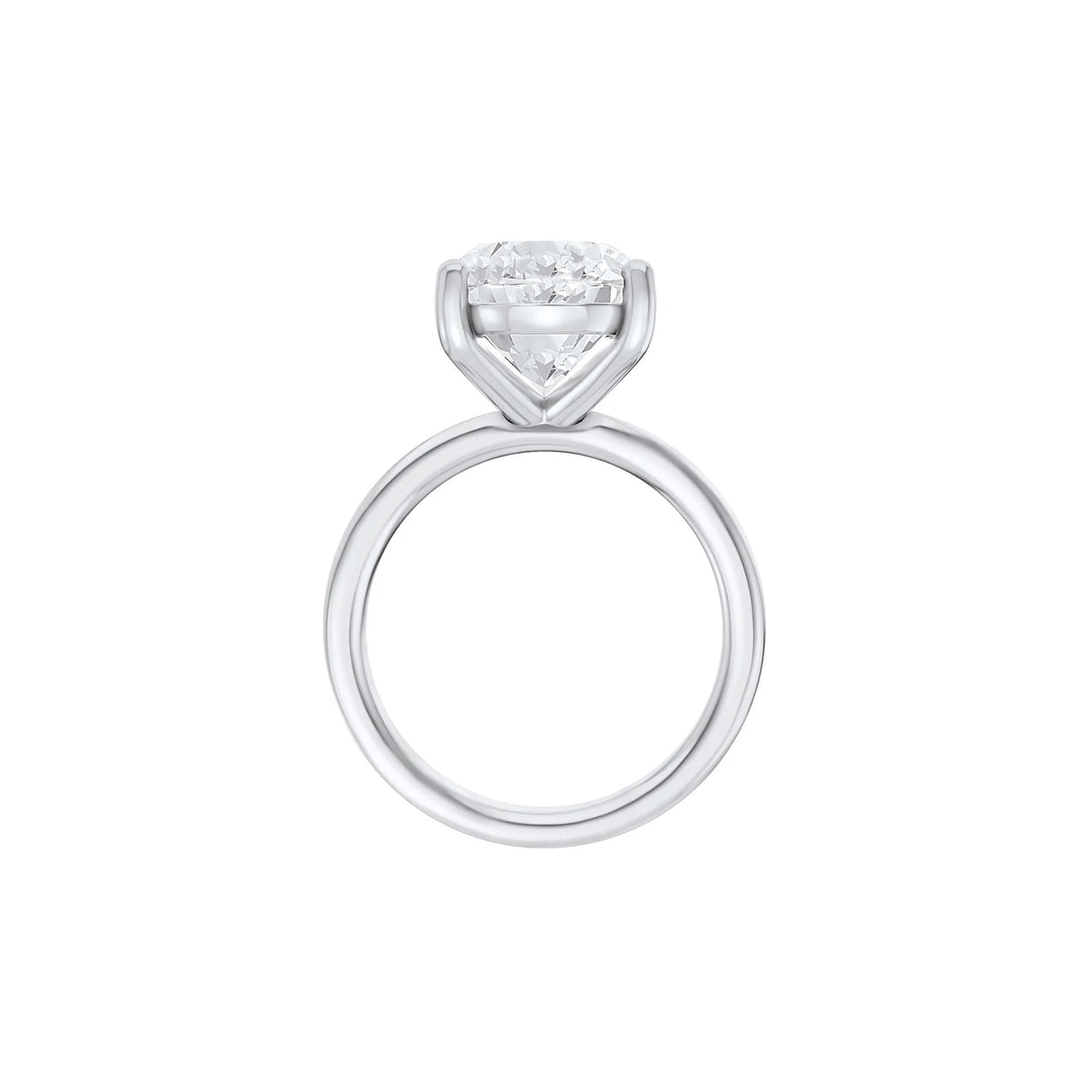 Lab Grown Diamond Oval Solitaire Ring Platinum (6 CT.) White Size 8 2mm