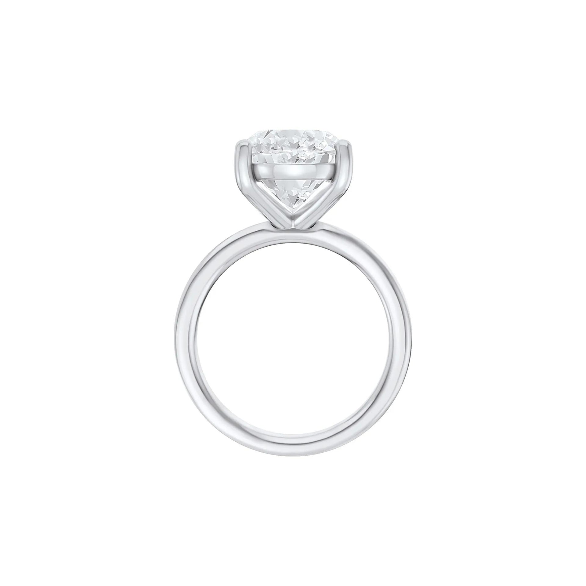 Lab Grown Diamond Oval Solitaire Ring Platinum (6 CT.) White Size 12 2mm