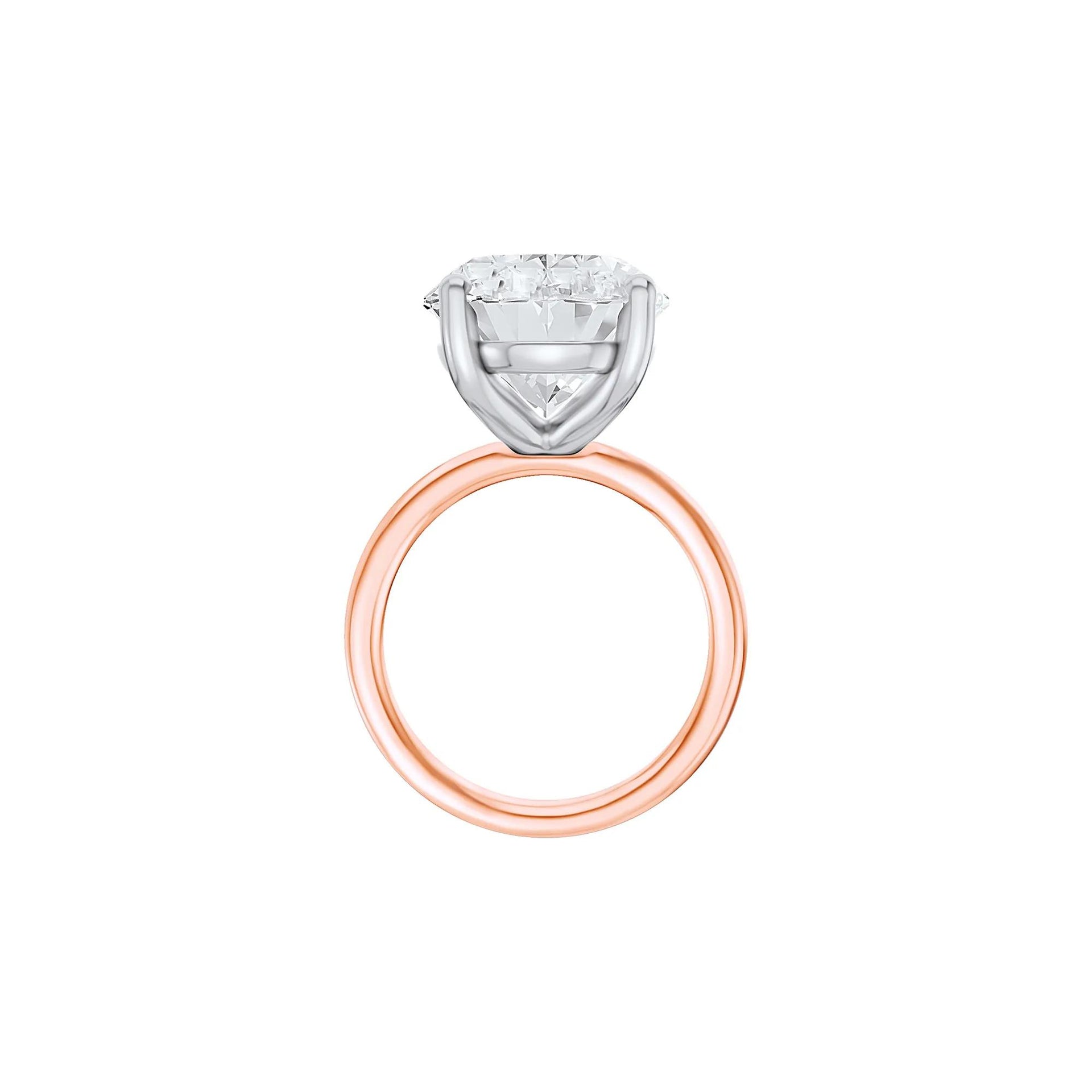 Lab Grown Diamond Oval Solitaire Ring 14K Rose & White Gold (8 CT.) Size 9 2mm