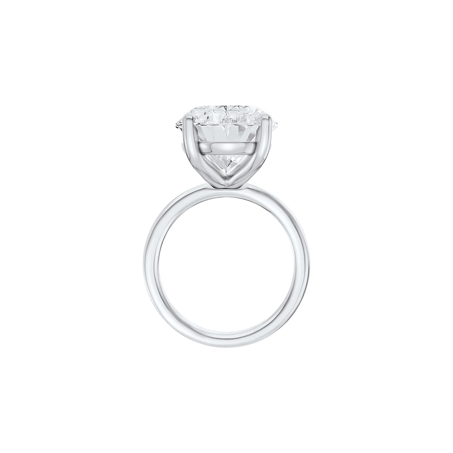Lab Grown Diamond Oval Solitaire Ring 14K White Gold (9 CT.) Size 11.5 2mm