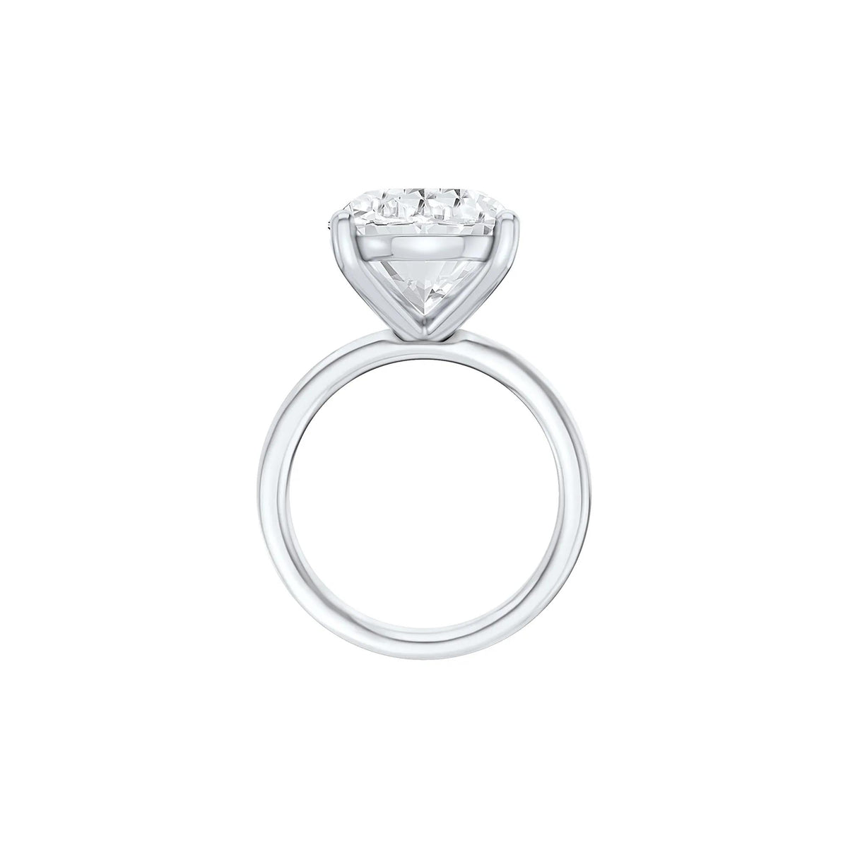 Lab Grown Diamond Oval Solitaire Ring Platinum (9 CT.) White Size 8 2mm