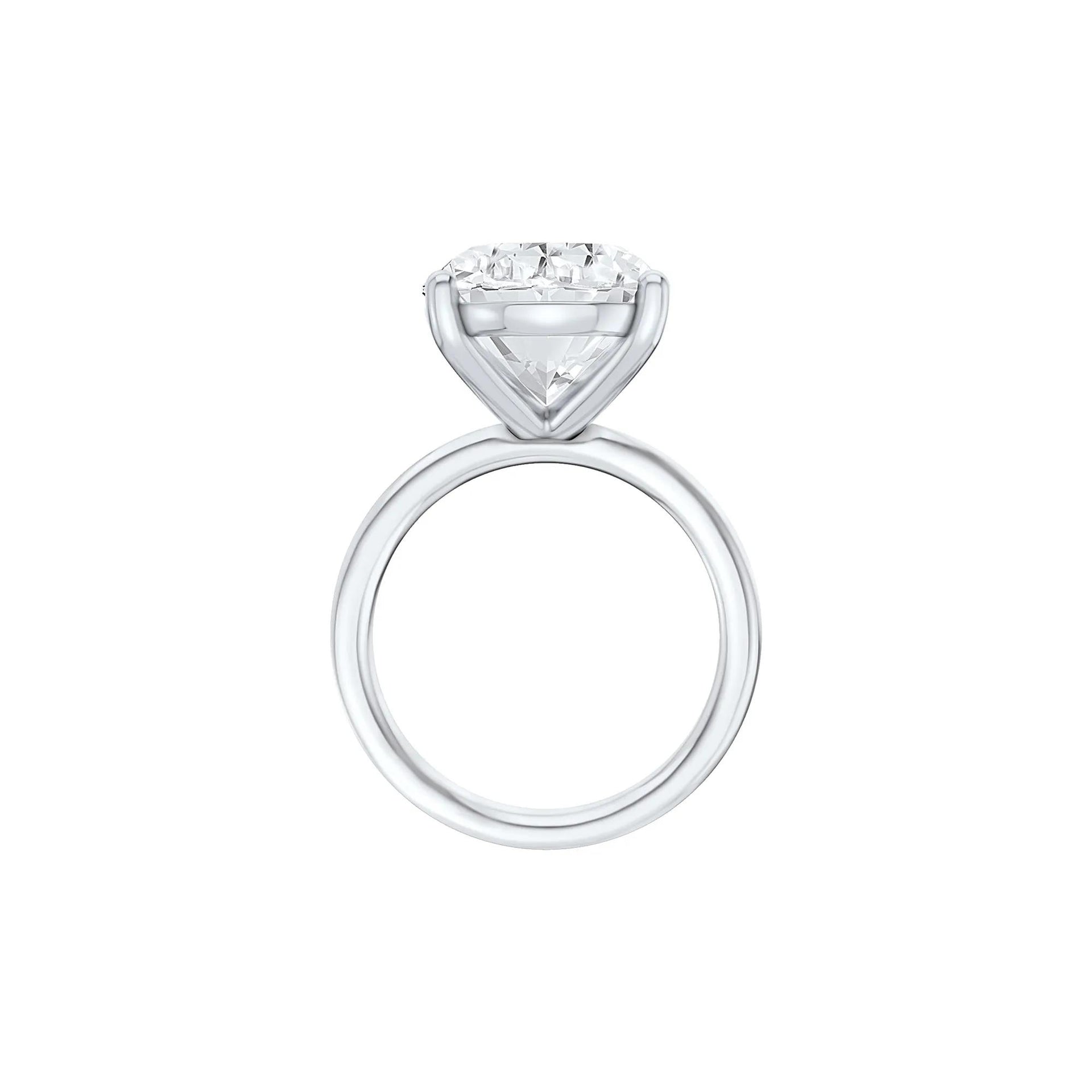 Lab Grown Diamond Oval Solitaire Ring Platinum (9 CT.) White Size 7 2mm