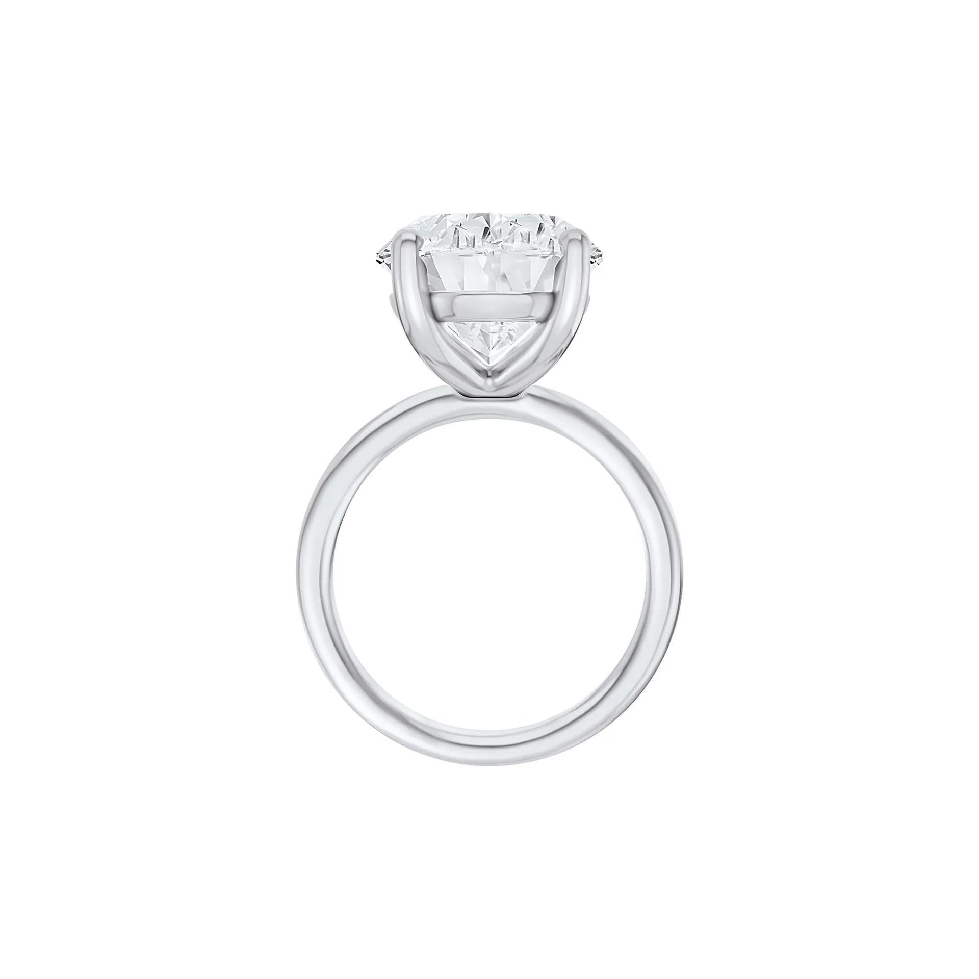 Lab Grown Diamond Oval Solitaire Ring 14K White Gold (10 CT.) Size 11.5 2mm