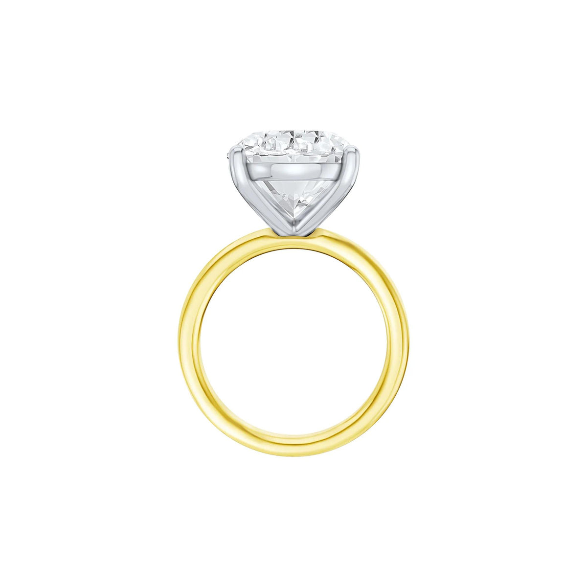 Lab Grown Diamond Oval Solitaire Ring 14K Yellow & White Gold (10 CT.) Size 9 2mm