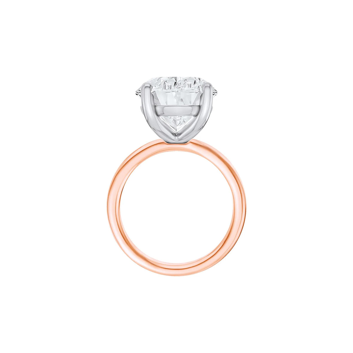 Lab Grown Diamond Oval Solitaire Ring 14K Rose & White Gold (10 CT.) Size 10.5 2mm