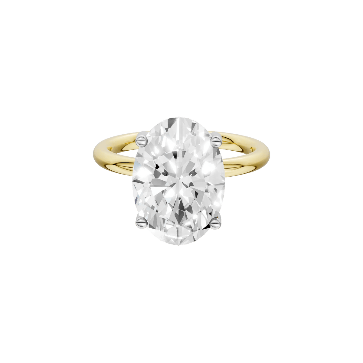 5 CT. Tw. Lab Grown Diamond Oval Solitaire Engagement Ring 14K Yellow & White Gold Size 12 2mm