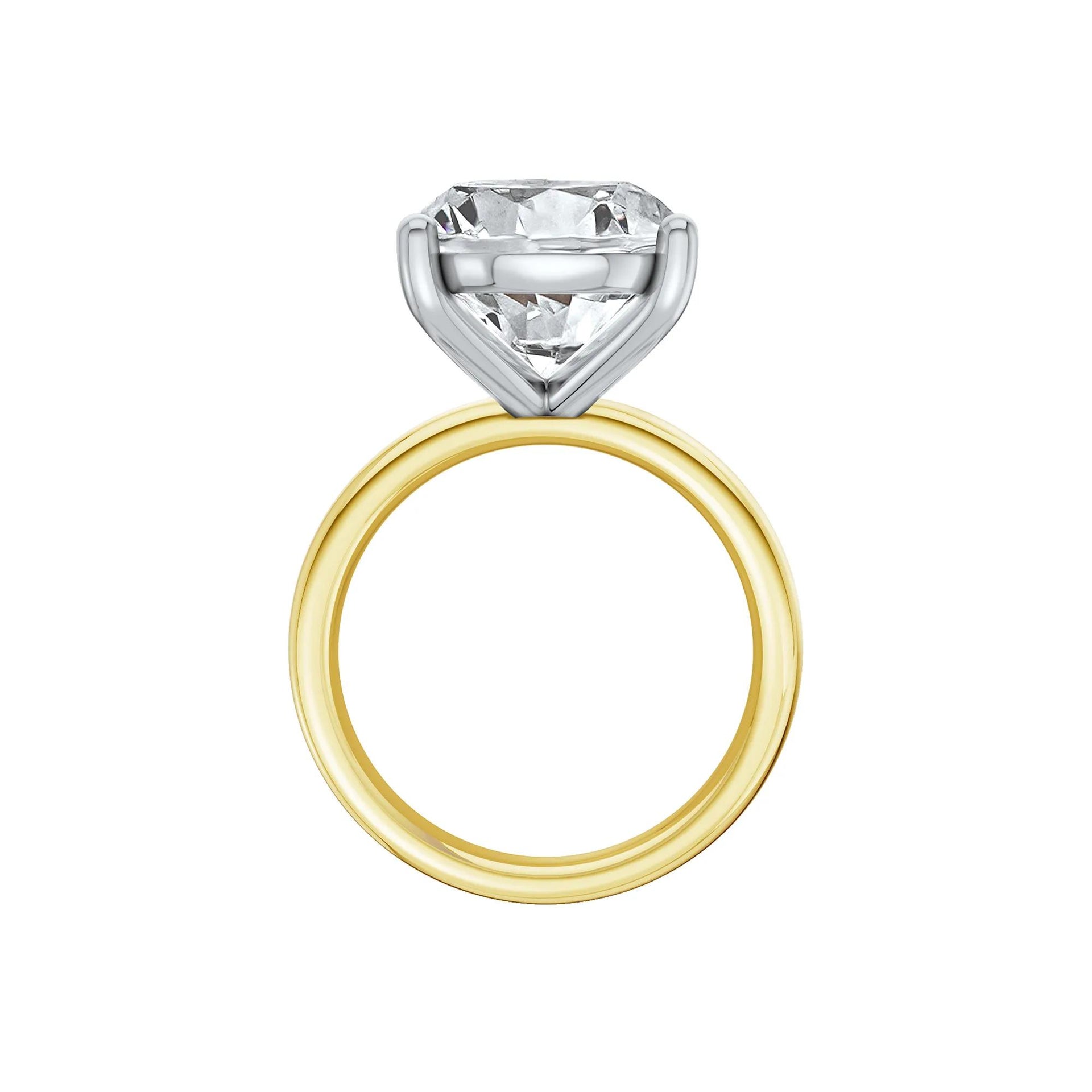 Lab Grown Diamond Oval Solitaire Ring 14K Yellow & White Gold (8 CT.) Size 12 2mm