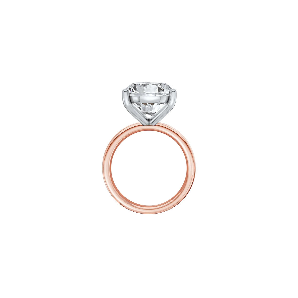 Lab Grown Diamond Oval Solitaire Ring 14K Rose & White Gold (7 CT.) Size 10 2mm