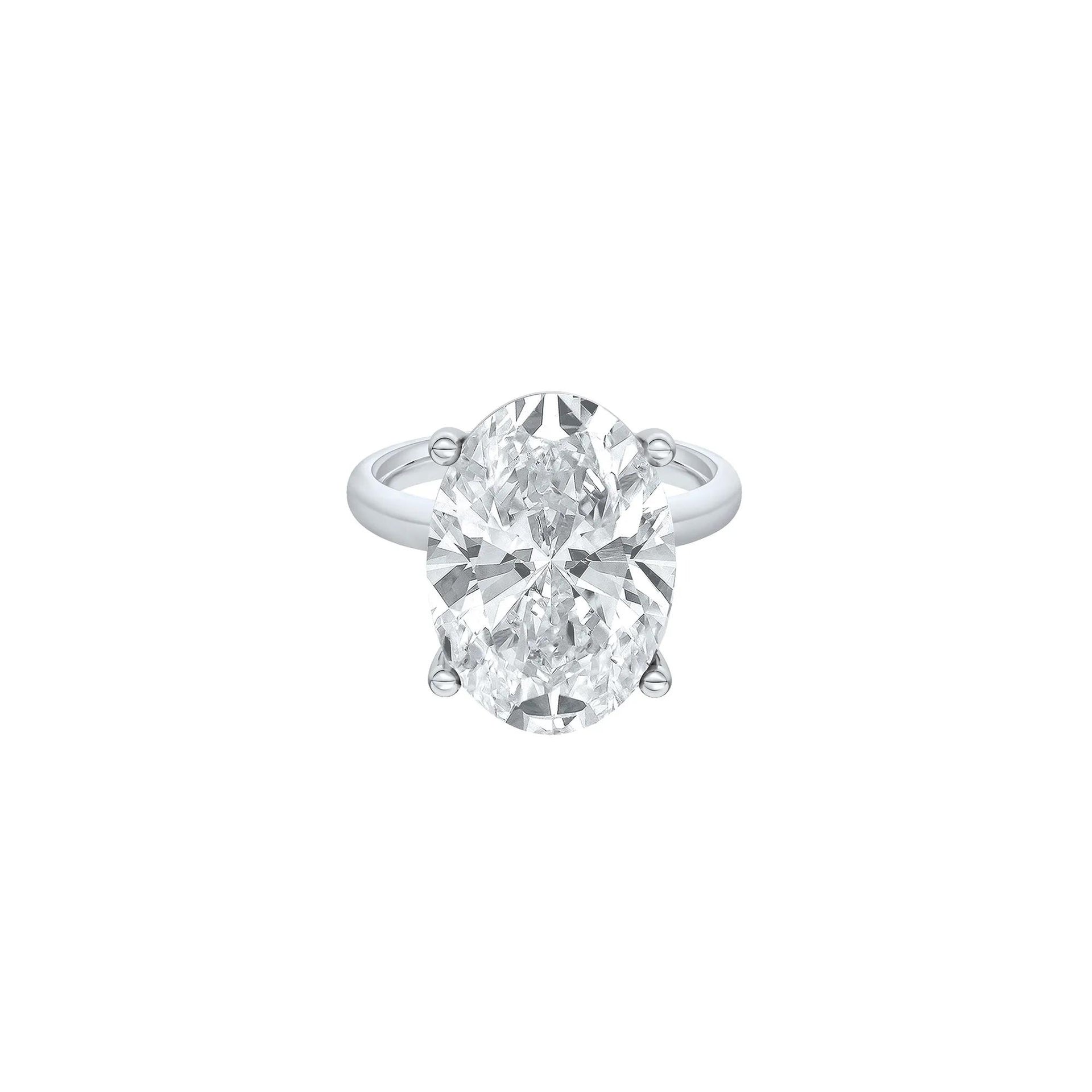 Lab Grown Diamond Oval Solitaire Ring Platinum (7 CT.) White Size 11 2mm
