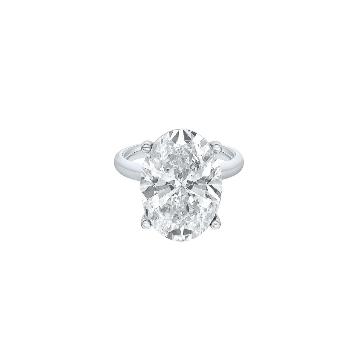 Lab Grown Diamond Oval Solitaire Ring Platinum (7 CT.) White Size 10.5 2mm