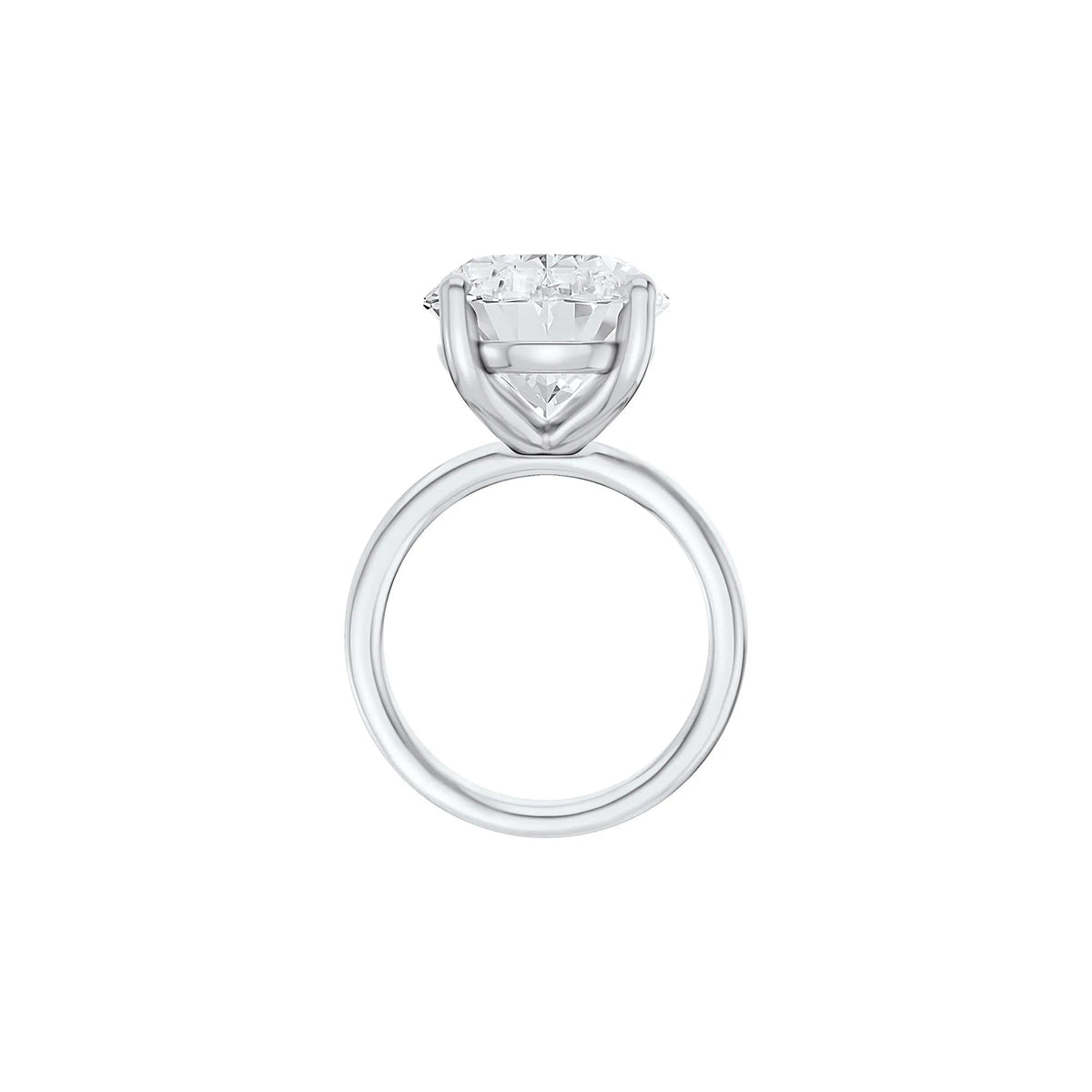Lab Grown Diamond Oval Solitaire Ring Platinum (8 CT.) White Size 9.5 2mm