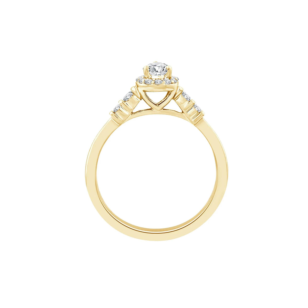 1/2 CT. Tw. Lab Grown Diamond Pear Promise Ring 10K Yellow Gold Size 6.5 1mm