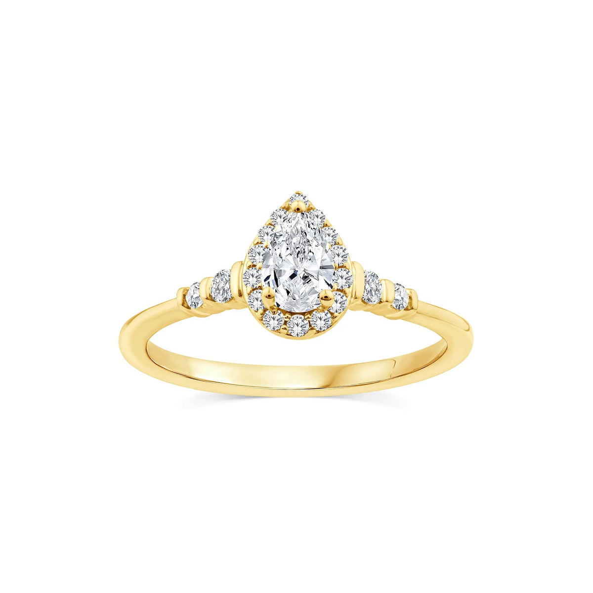 1/2 CT. Tw. Lab Grown Diamond Pear Promise Ring 10K Yellow Gold Size 6.5 1mm