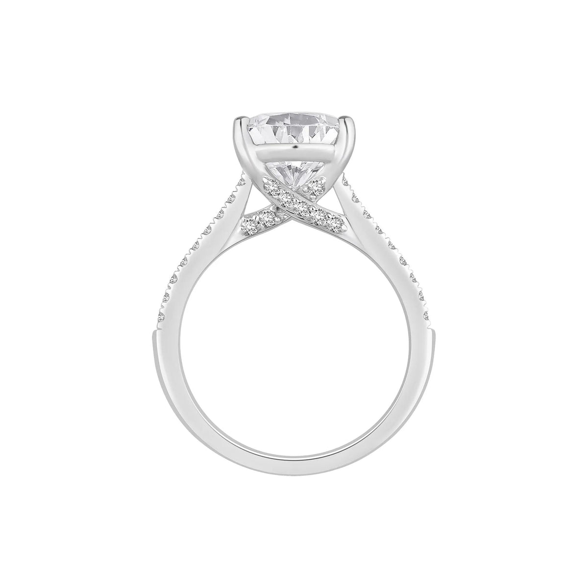 3 1/2 CT. Tw. Lab Grown Diamond Pear-Shaped Engagement Ring 14K White Gold Size 9