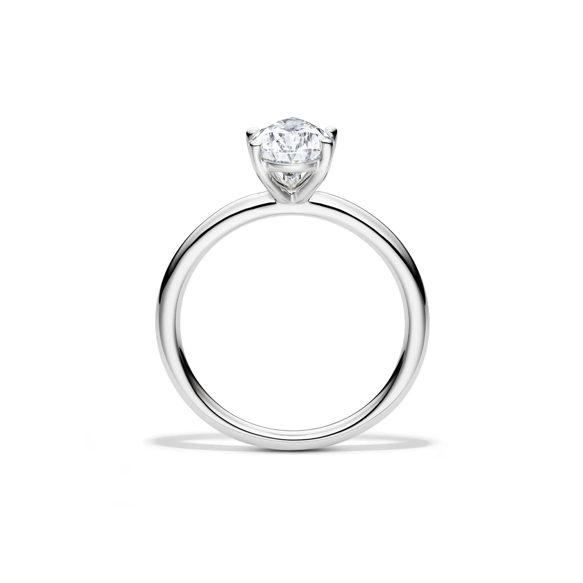 Lab Grown Diamond Pear-Shaped Solitaire Engagement Ring 14K White Gold (1/2 CT.) Size 4 2mm