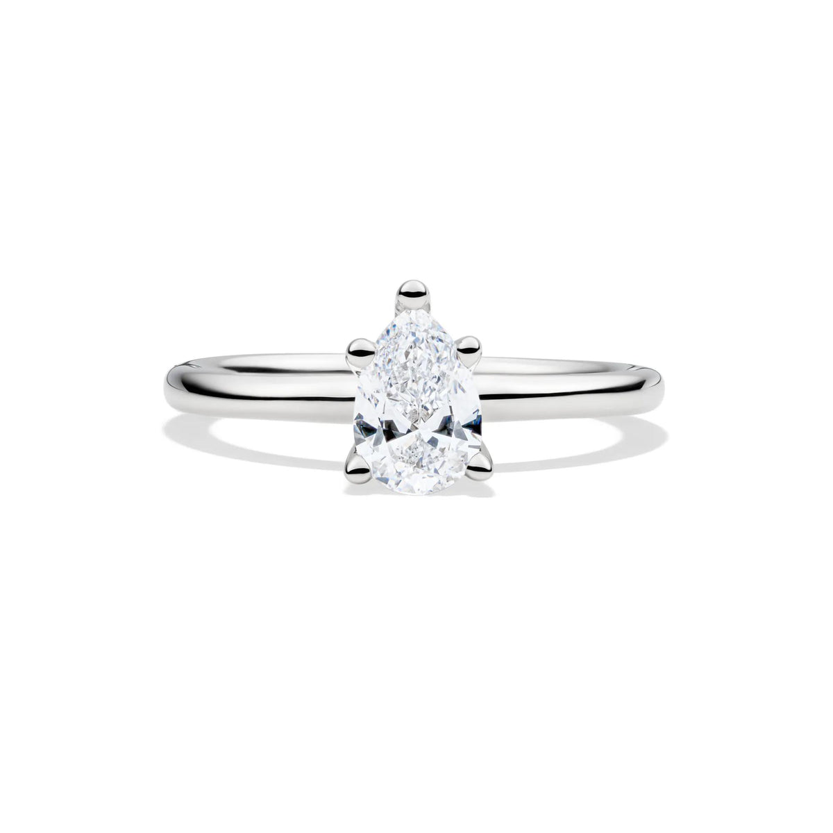 Lab Grown Diamond Pear-Shaped Solitaire Engagement Ring 14K White Gold (3/4 CT.) Size 9.5 2mm