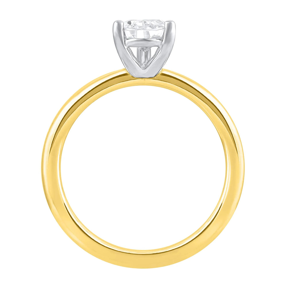 Lab Grown Diamond Pear-Shaped Solitaire Engagement Ring 14K Yellow Gold (1 CT.) Size 4.5 2mm