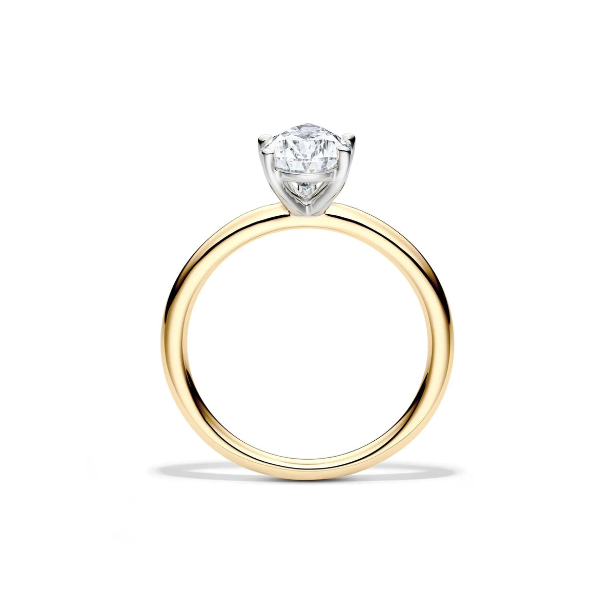 Lab Grown Diamond Pear-Shaped Solitaire Engagement Ring 14K Yellow Gold (1/2 CT.) Size 7.5 2mm