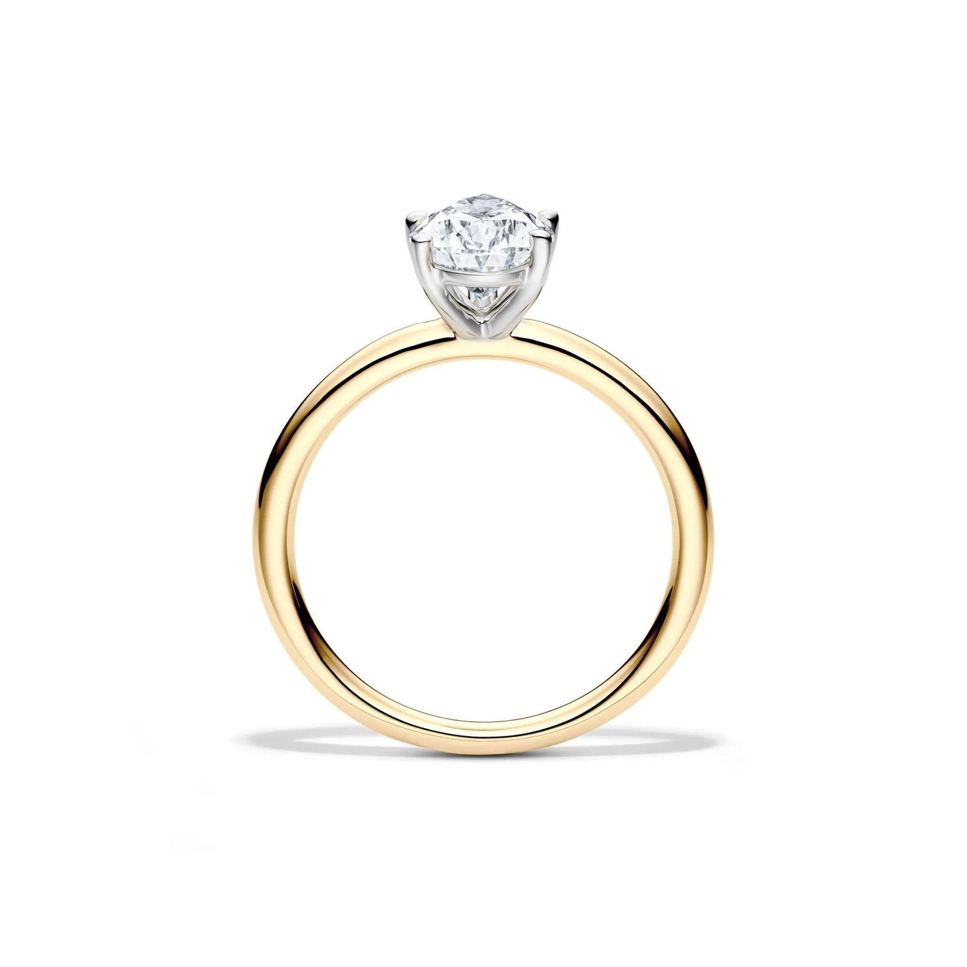 Lab Grown Diamond Pear-Shaped Solitaire Engagement Ring 14K Yellow Gold (1/2 CT.) Size 10 2mm