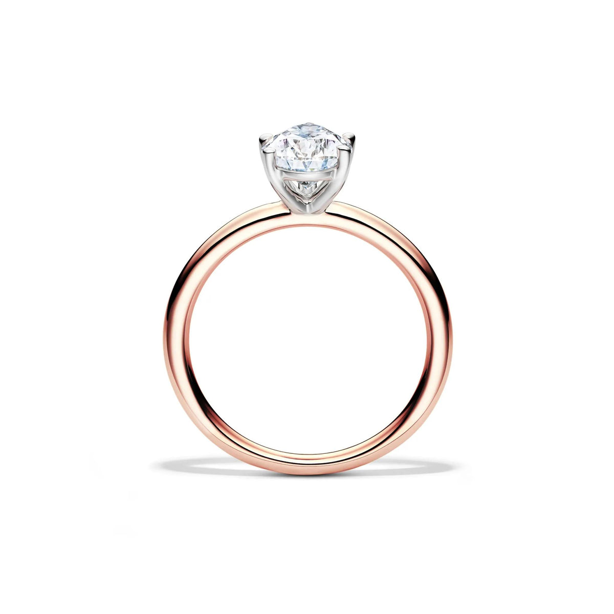 Lab Grown Diamond Pear-Shaped Solitaire Engagement Ring 14K Rose Gold (1/2 CT.) Size 6 2mm