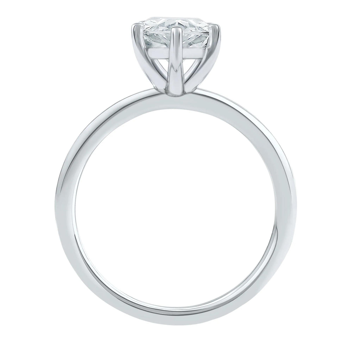Lab Grown Diamond Pear-Shaped Solitaire Engagement Ring 14K White Gold (2 CT.) Size 5.5 2mm