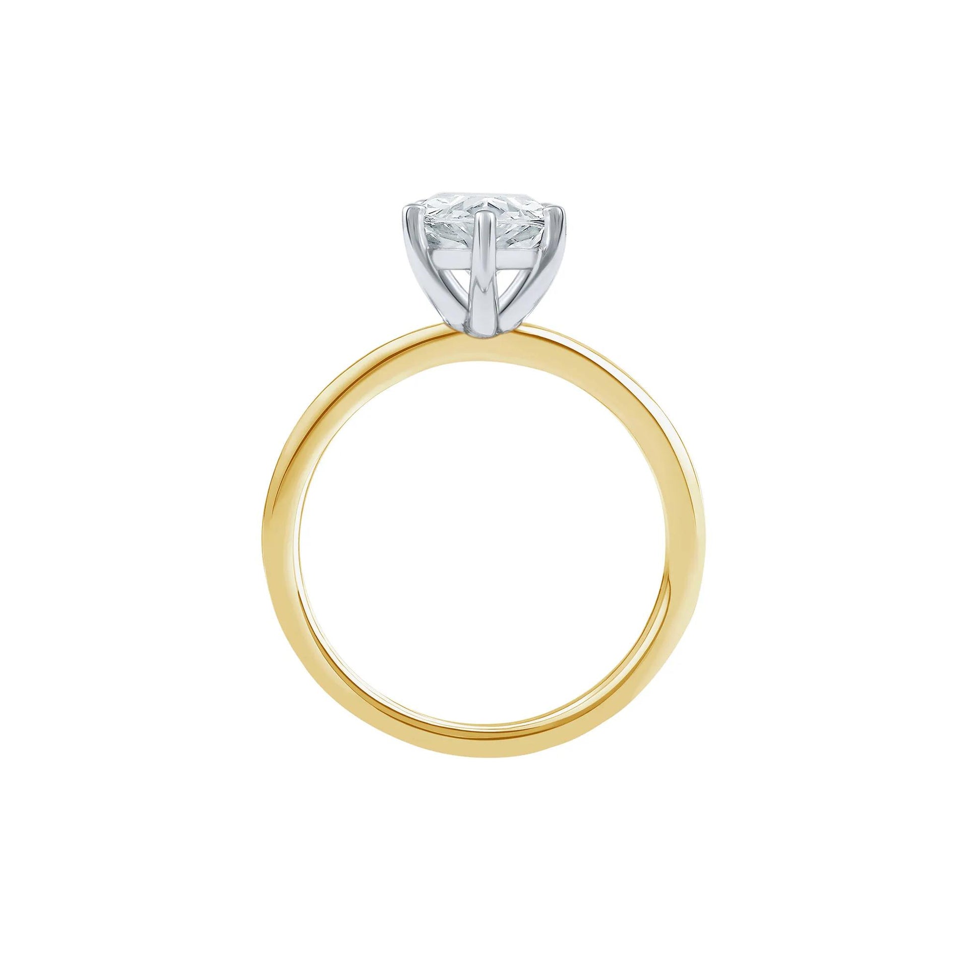 Lab Grown Diamond Pear-Shaped Solitaire Engagement Ring 14K Yellow Gold (2 CT.) Size 6.5 2mm