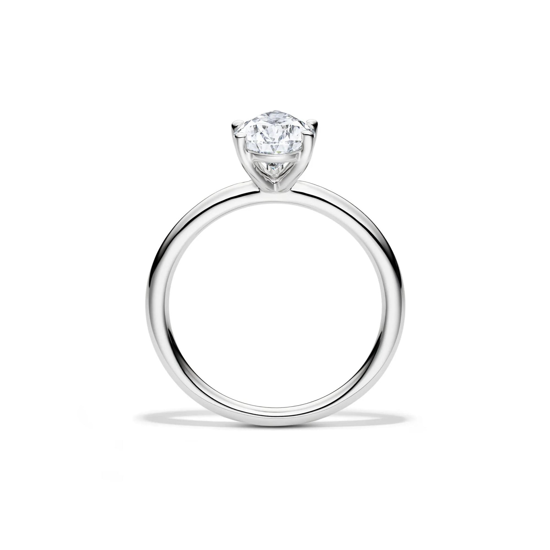 Lab Grown Diamond Pear-Shaped Solitaire Engagement Ring Platinum (1/2 CT.) White Size 4 2mm