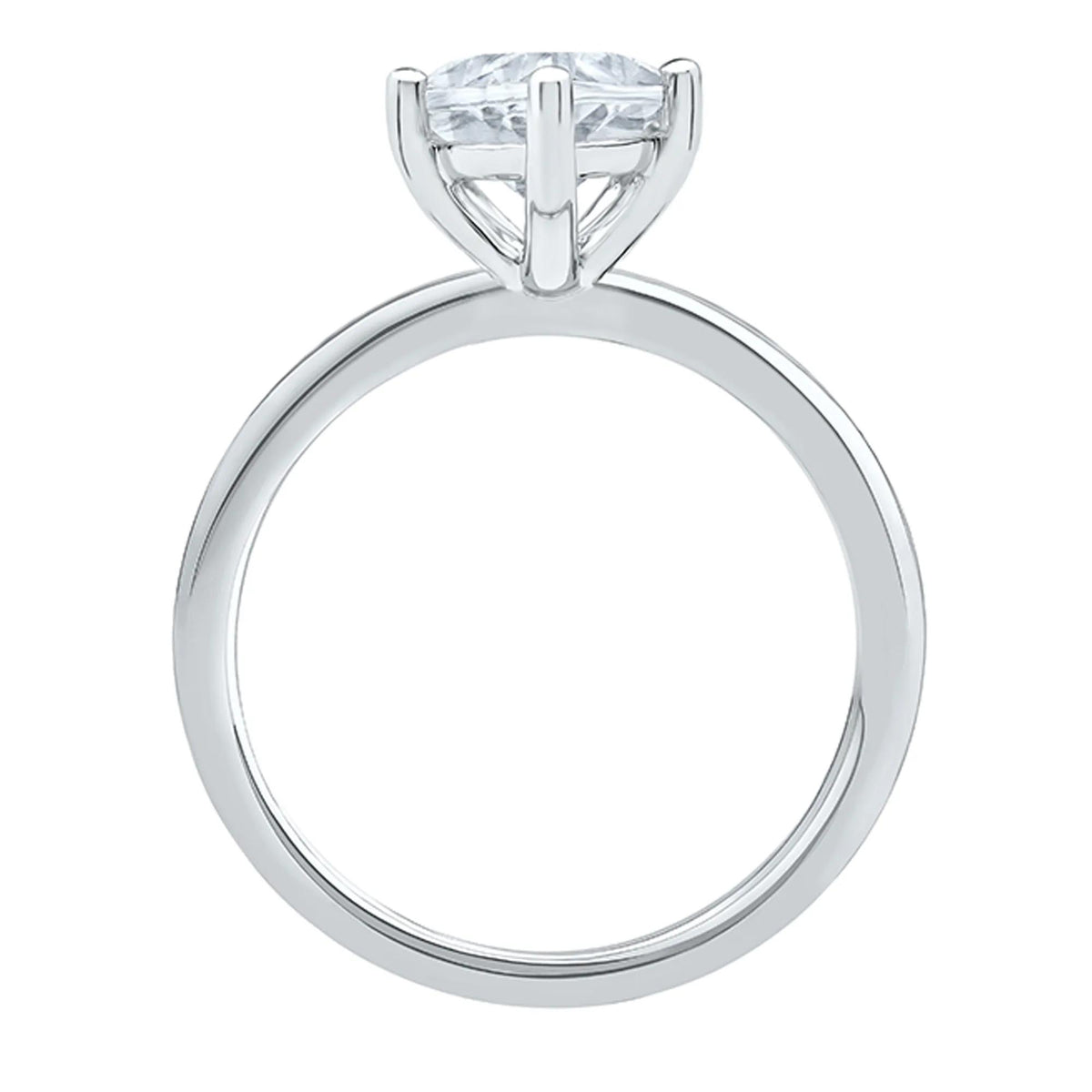 Lab Grown Diamond Pear-Shaped Solitaire Engagement Ring Platinum (3 CT.) White Size 9 2mm