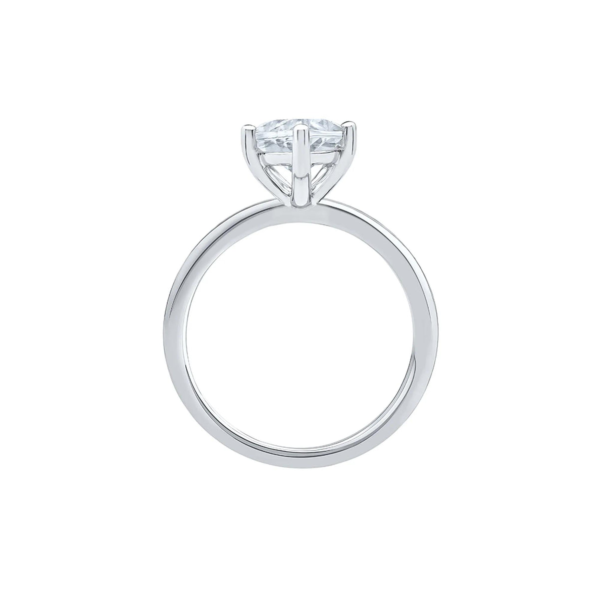Lab Grown Diamond Pear-Shaped Solitaire Engagement Ring 14K White Gold (3 CT.) Size 8 2mm
