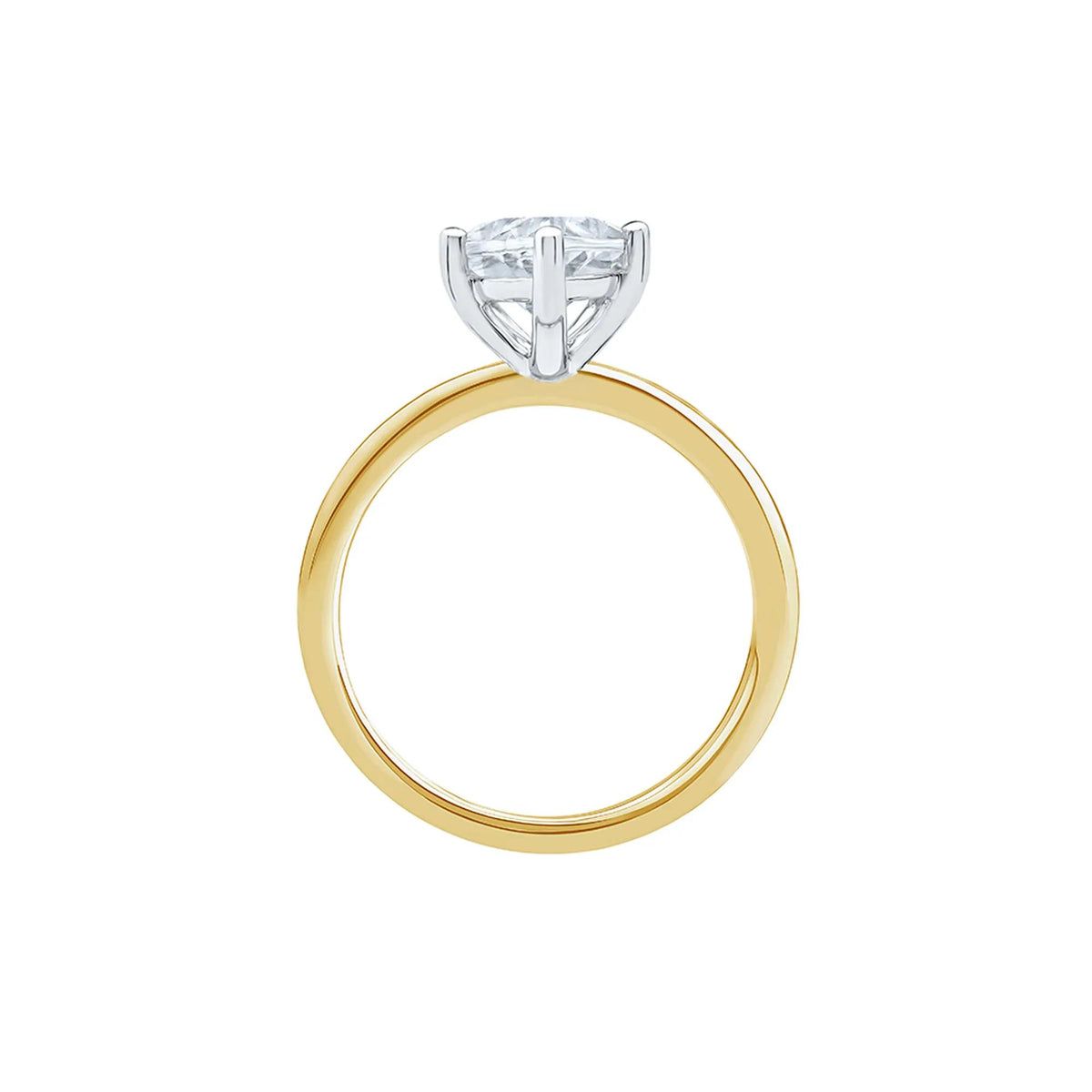 Lab Grown Diamond Pear-Shaped Solitaire Engagement Ring 14K Yellow Gold (3 CT.) Size 5.5 2mm