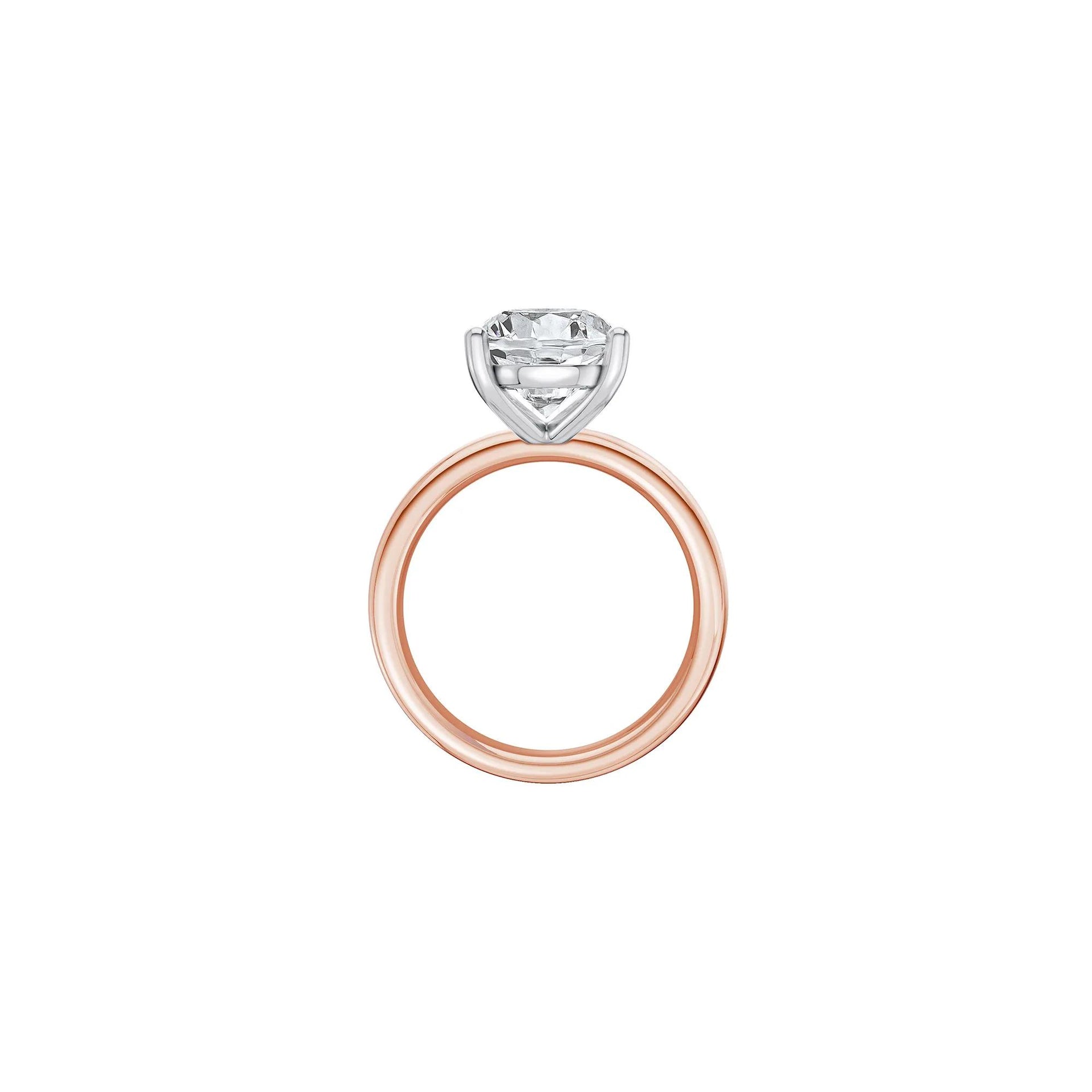 Lab Grown Diamond Pear-Shaped Solitaire Ring 14K Rose & White Gold (5 CT.) Size 5.5 2mm