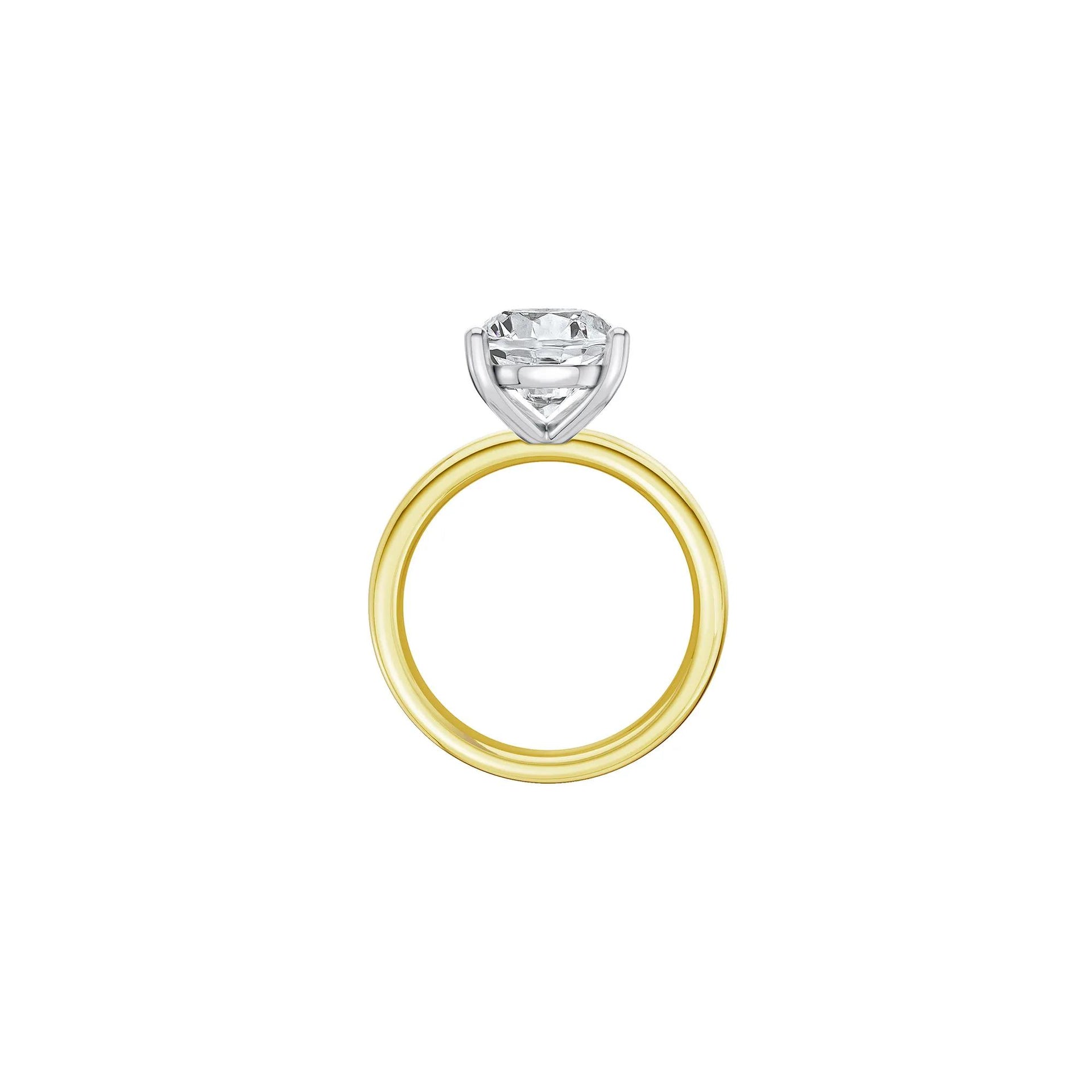 Lab Grown Diamond Pear-Shaped Solitaire Ring 14K Yellow & White Gold (5 CT.) Size 10 2mm