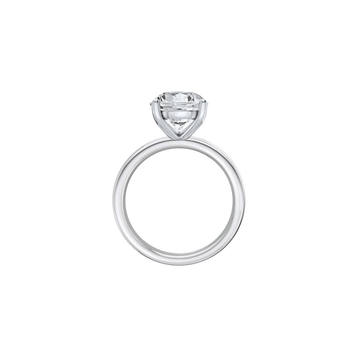 Lab Grown Diamond Pear-Shaped Solitaire Ring 14K White Gold (4 CT.) Size 6 2mm