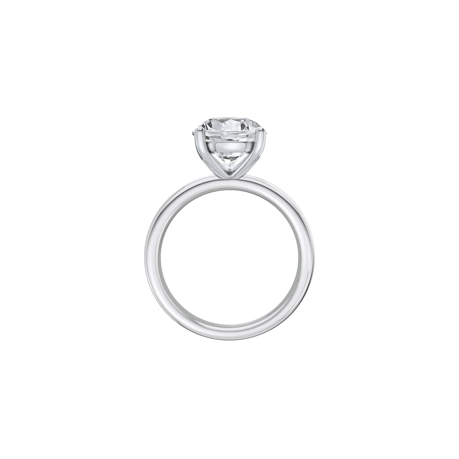 Lab Grown Diamond Pear-Shaped Solitaire Ring Platinum (4 CT.) White Size 4.5 2mm
