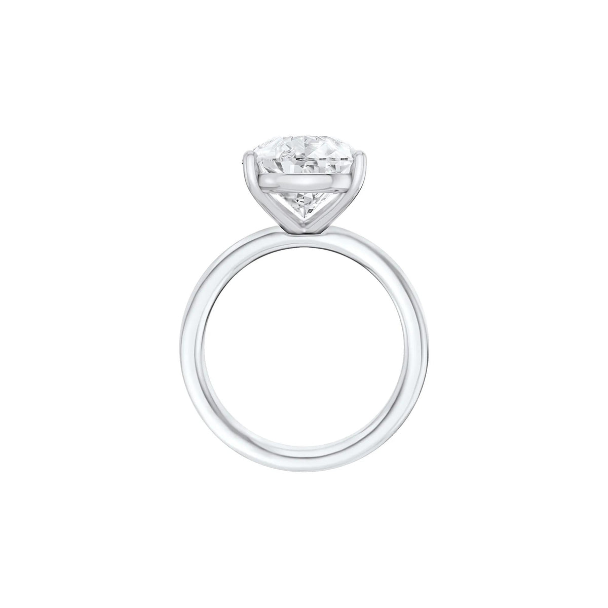 Lab Grown Diamond Pear-Shaped Solitaire Engagement Ring Platinum (6 CT.) White Size 9.5 2mm