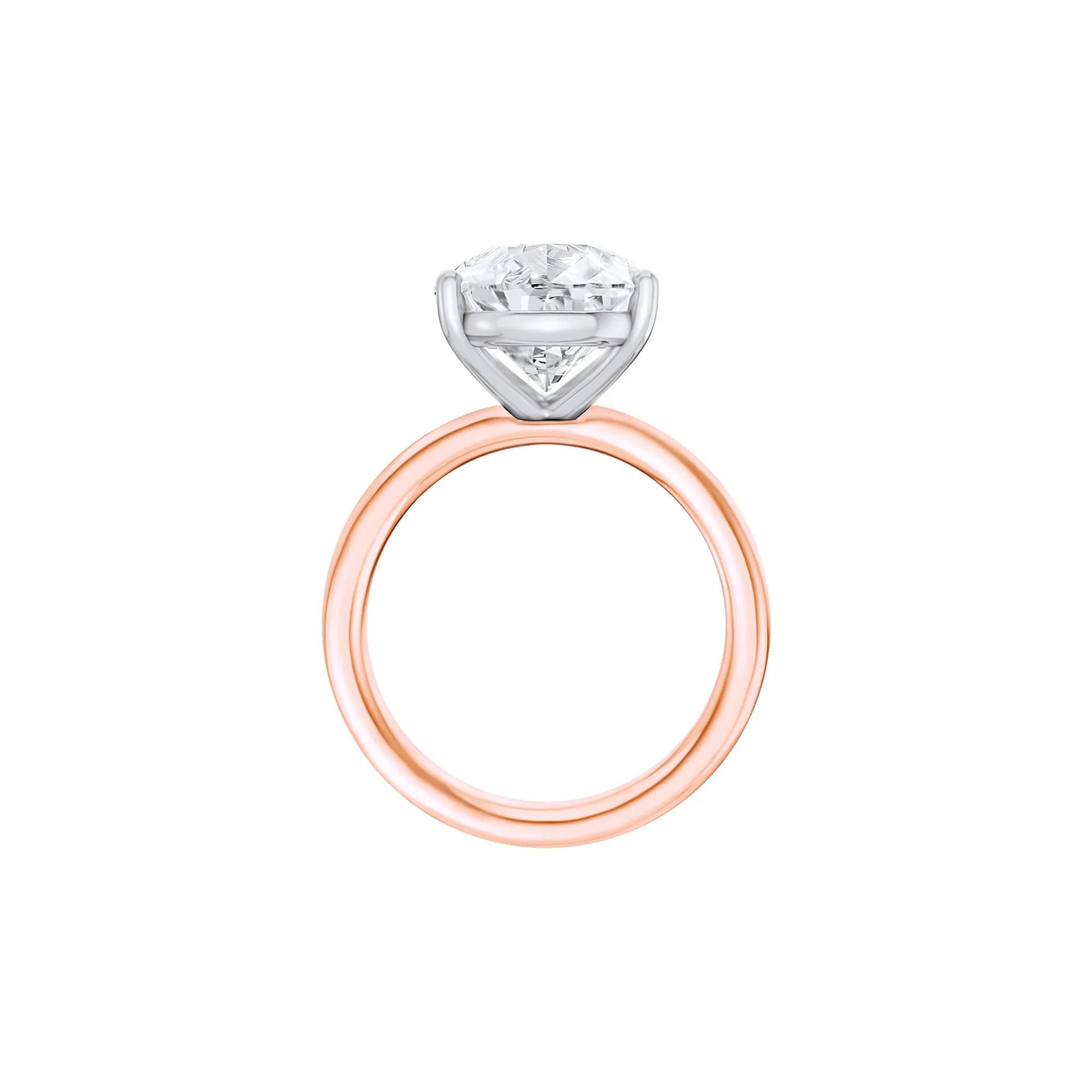Lab Grown Diamond Pear-Shaped Solitaire Ring 14K Rose & White Gold (6 CT.) Size 9.5 2mm