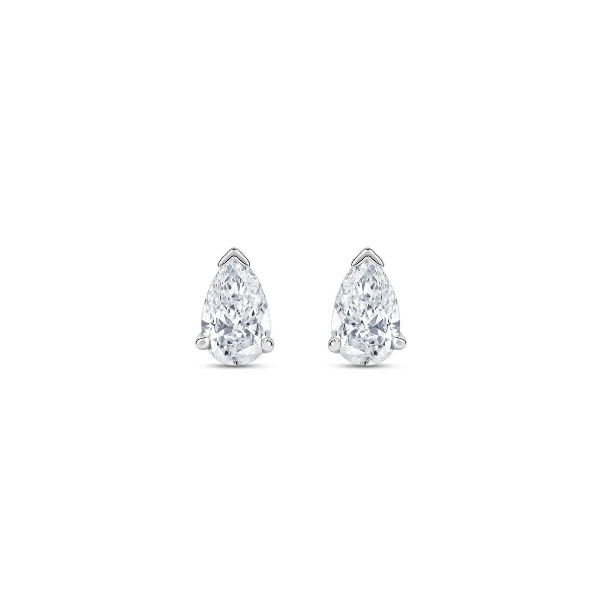 1/4 CT. Tw. Lab Grown Diamond Pear-Shaped Solitaire Stud Earrings 14K White Gold Size 5.50mm