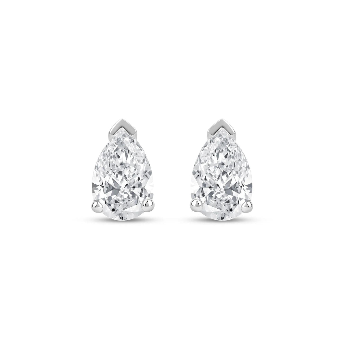 1/2 CT. Tw. Lab Grown Diamond Pear-Shaped Solitaire Stud Earrings 14K White Gold Size 7.00mm