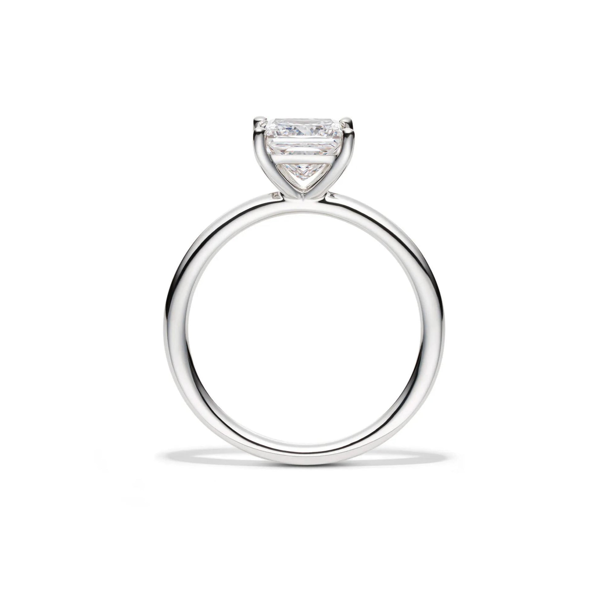 Lab Grown Diamond Princess-Cut Solitaire Engagement Ring 14K White Gold (1/2 CT.) Size 12 2mm
