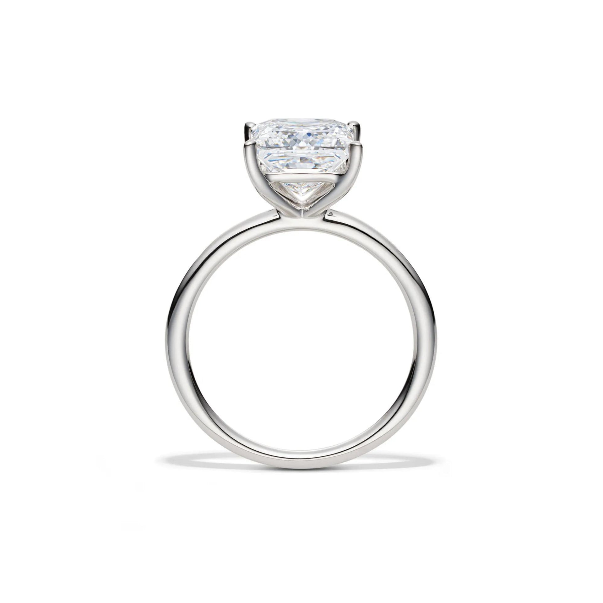 Lab Grown Diamond Princess-Cut Solitaire Engagement Ring 14K White Gold (3 CT.) Size 6.5 2mm