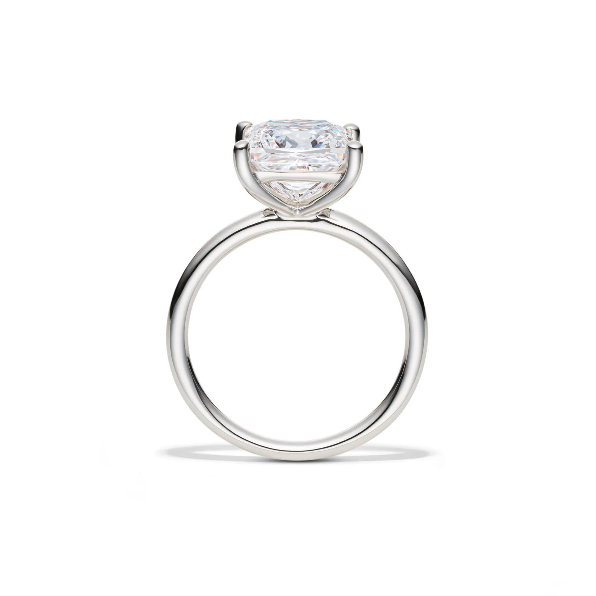 Lab Grown Diamond Princess-Cut Solitaire Engagement Ring 14K White Gold (4 CT.) Size 11 2mm