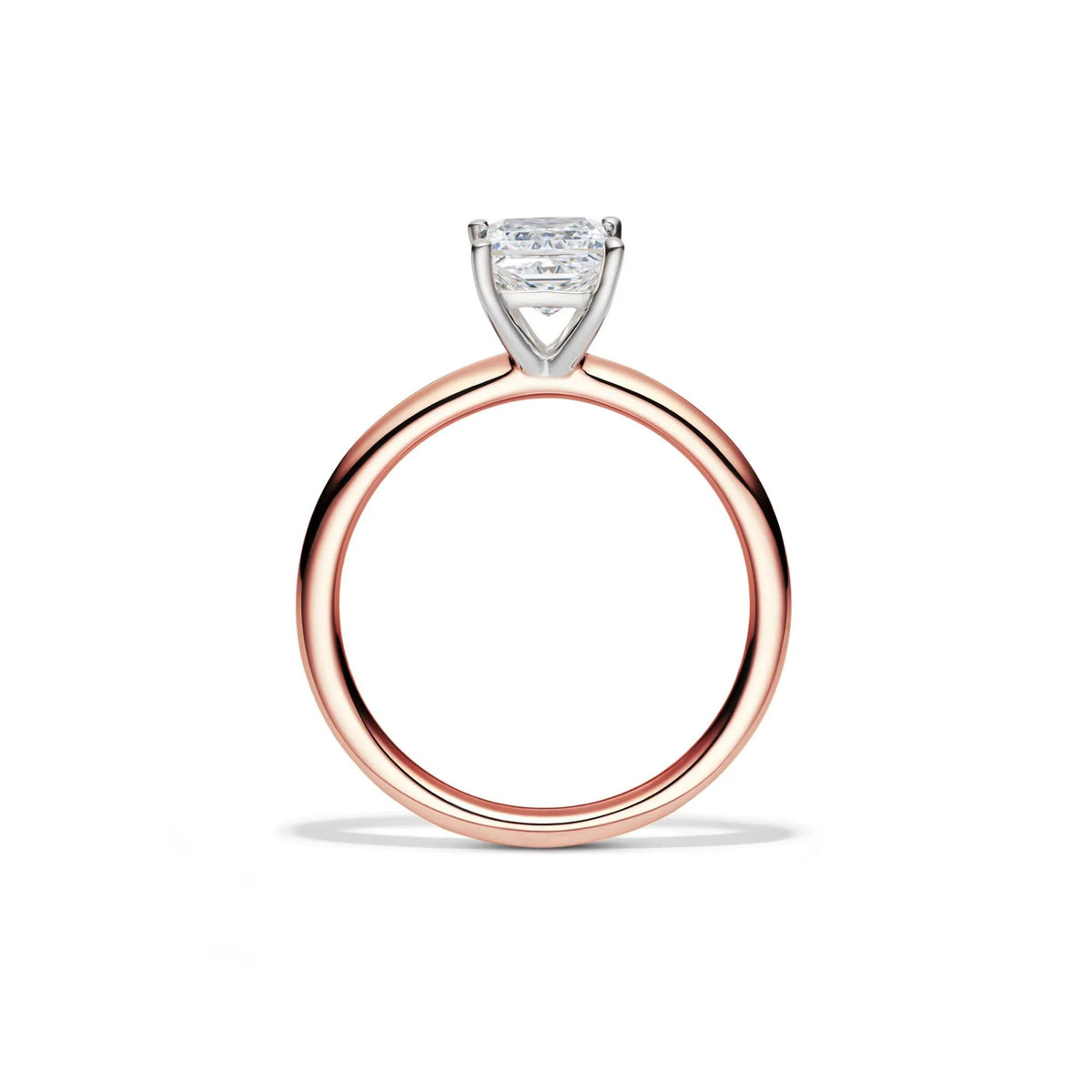 Lab Grown Diamond Princess-Cut Solitaire Engagement Ring 14K Rose Gold (1 CT.) Size 5 2mm