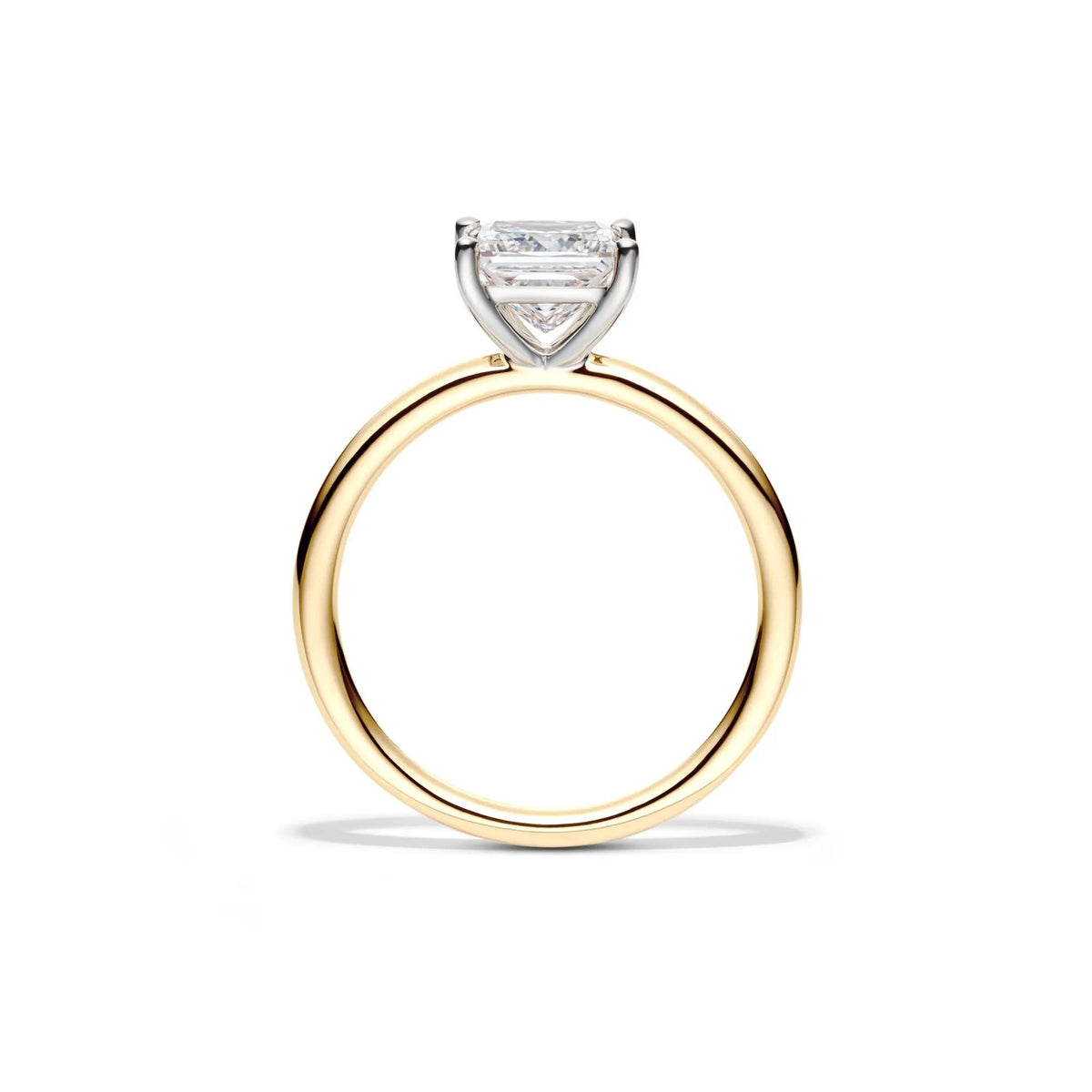 Lab Grown Diamond Princess-Cut Solitaire Engagement Ring 14K Yellow Gold (1/2 CT.) Size 6.5 2mm