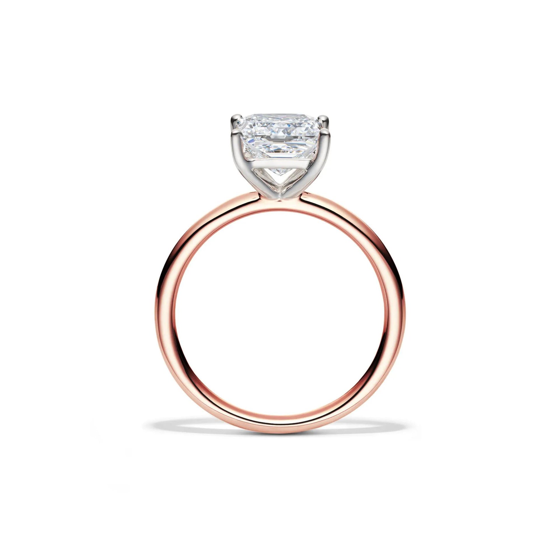 2 CT. Tw. Lab Grown Diamond Princess-Cut Solitaire Engagement Ring 14K Rose Gold Size 9 2mm